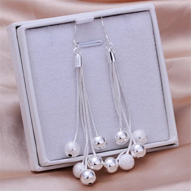 Pendientes de plata de ley S925 para mujer, aretes brillantes de Color, venta al por mayor, regalos de Navidad, joyería de moda E277