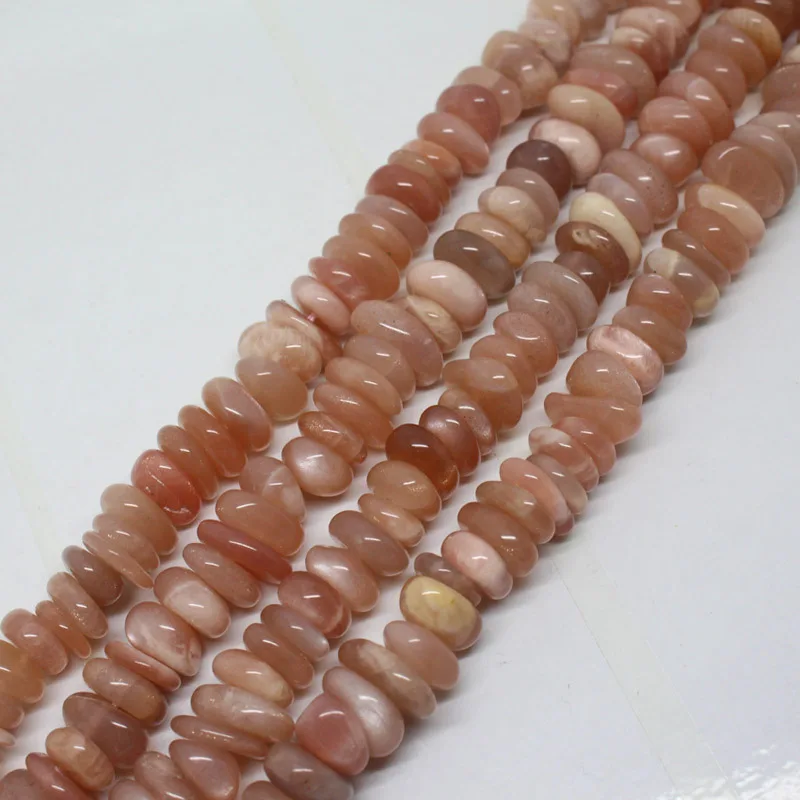 Mini. order is $7! 8-13mm Natural Sunstone Slice Freeform anomalous irregular Loose Beads 15