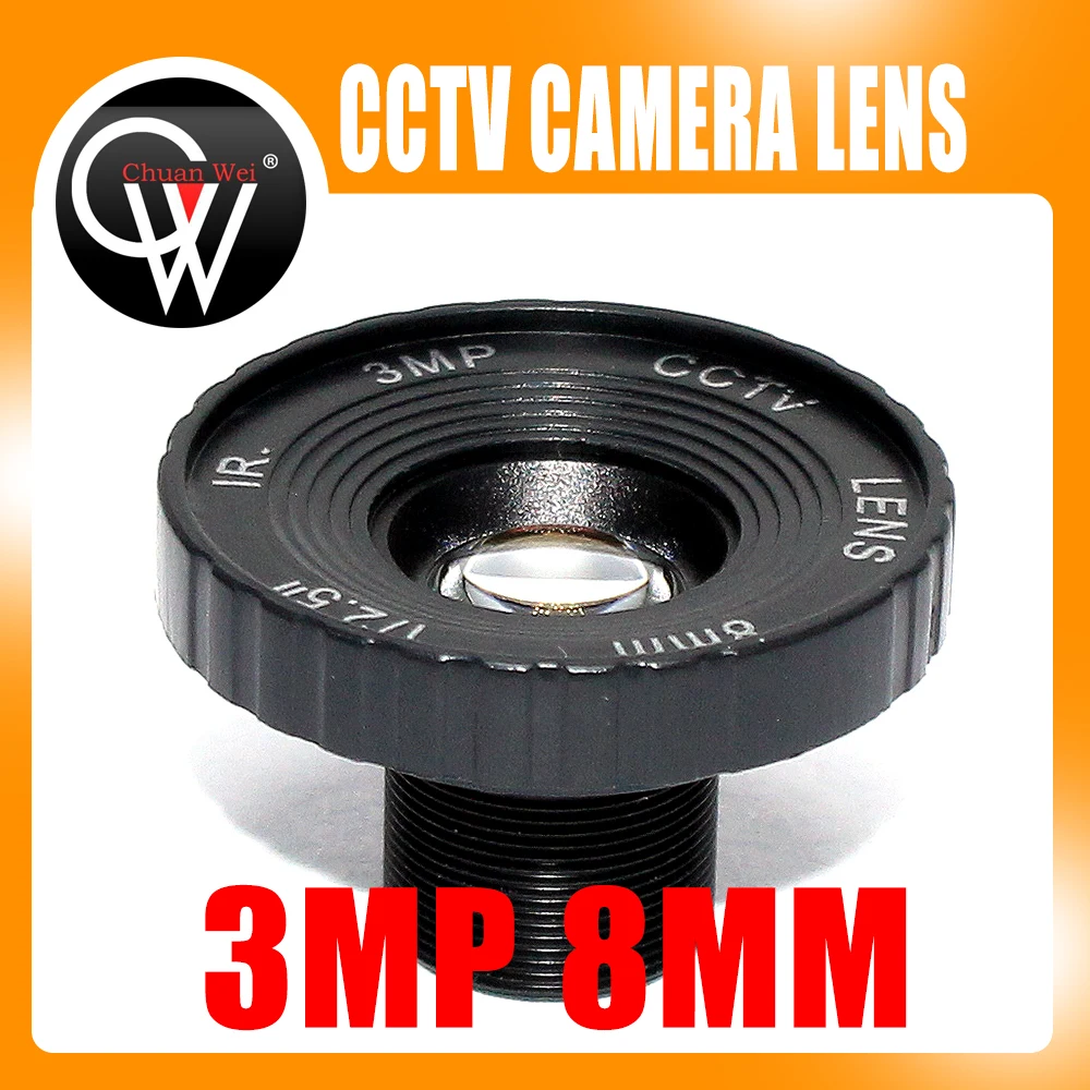 3MP 8mm lens 45 Degree HD M12 mount lens 1/2.5'' 1080P HD lens for CCTV camera M12 MTV board lens