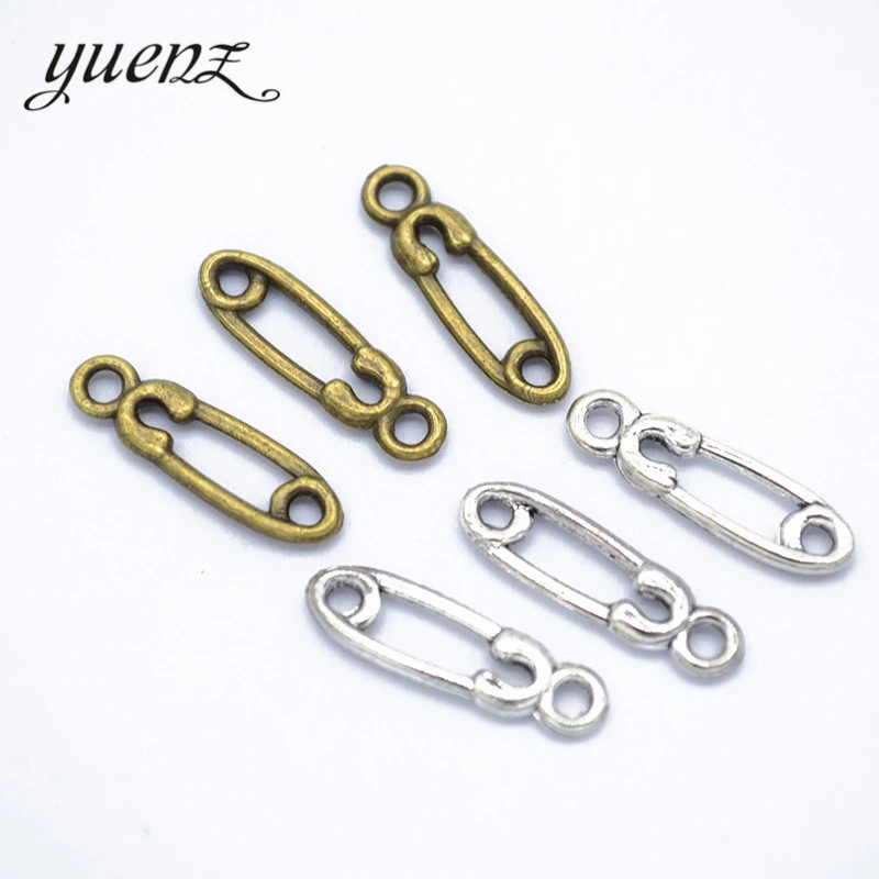 YuenZ 65pcs 3 colour Antique Silver color pin Charm fit for Bracelets Necklace DIY Metal Jewelry Making 17*5mm J358