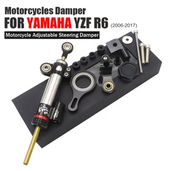 CNC Aluminum Adjustable Motorcycles Steering Stabilize Damper Bracket Mount Kit For YAMAHA YZF R6 2006-2020 R1 2002-2016 Silver
