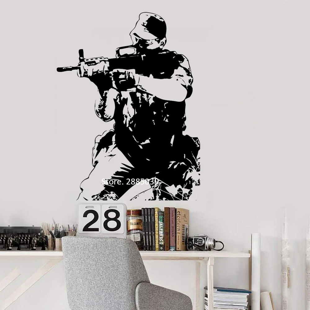 

New Style Soldier Army Wall Decal Forces War Guaranteed Design Murals High Quality Waterproof Art Home Decor Wall Sticker LC1058