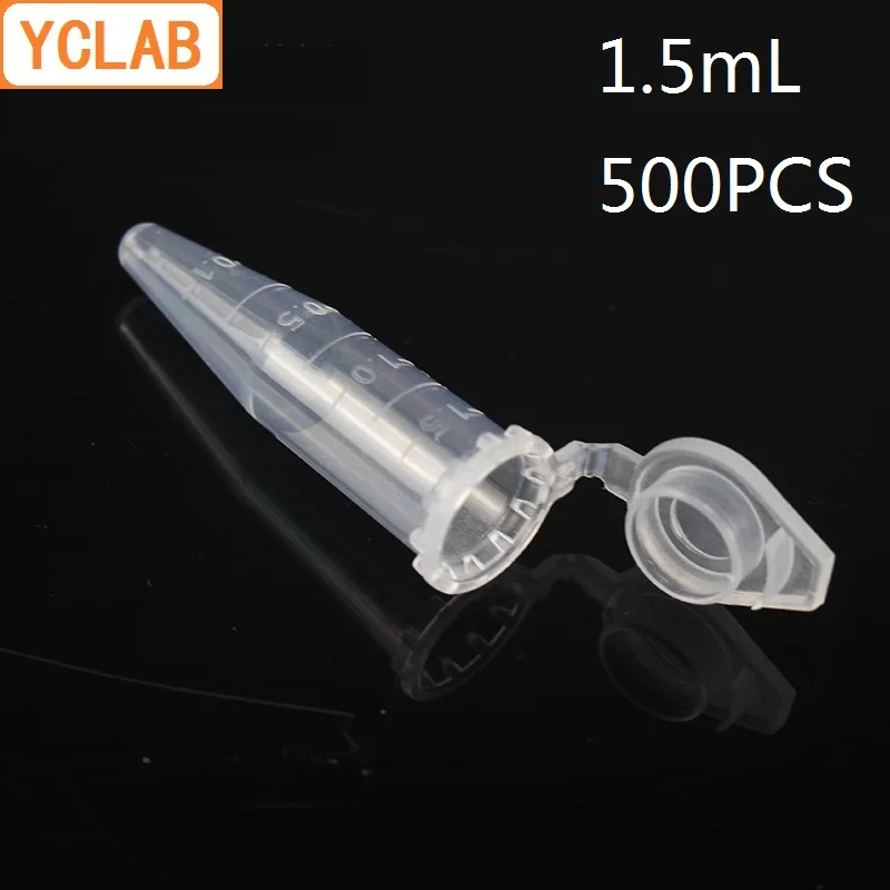 

YCLAB 500PCS 1.5mL Centrifuge Tube EP Plastic Conical Bottom Connect with Lid and Graduation Ethylene Propylene