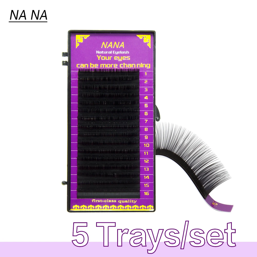 5cases quality eyelash extensions tray fake mink single eyelash size single eyelash soft natural eyelash