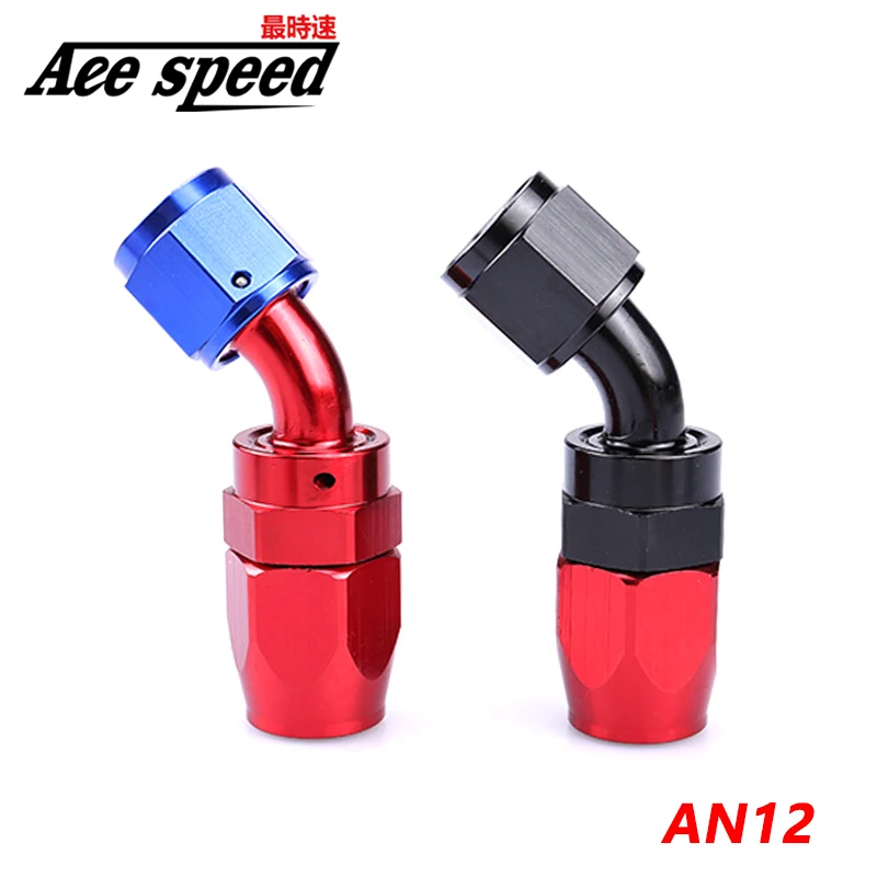 AN12 Anoized Aluminum 45 Degree Swivel Oil Fuel Fitting Car Connections AN 12 Hose End Fitting Oil Cooler Adapter