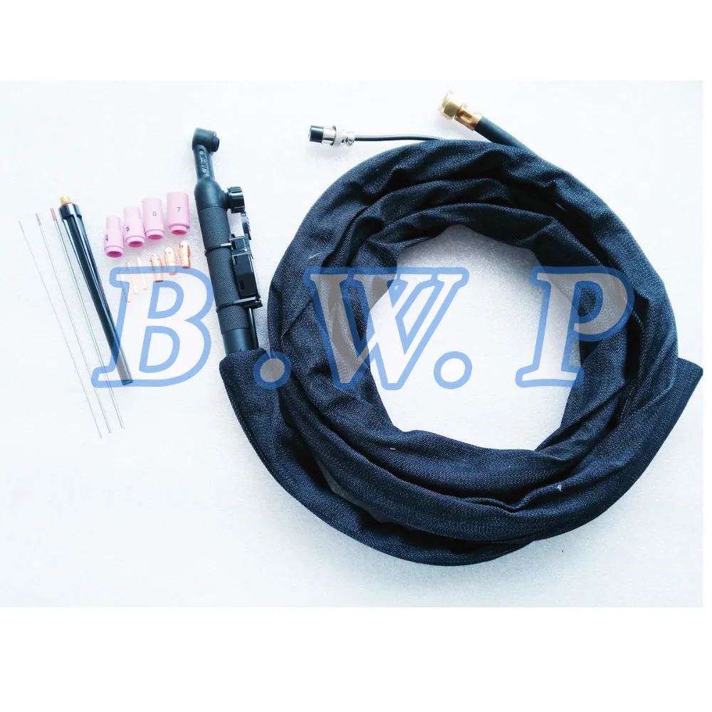 

WP-9FV TIG Welder Gun 12 Feet(4M) Flexible Neck with Gas Valve 125Amps Include 14PCS Full Set TIG Torch Consumables