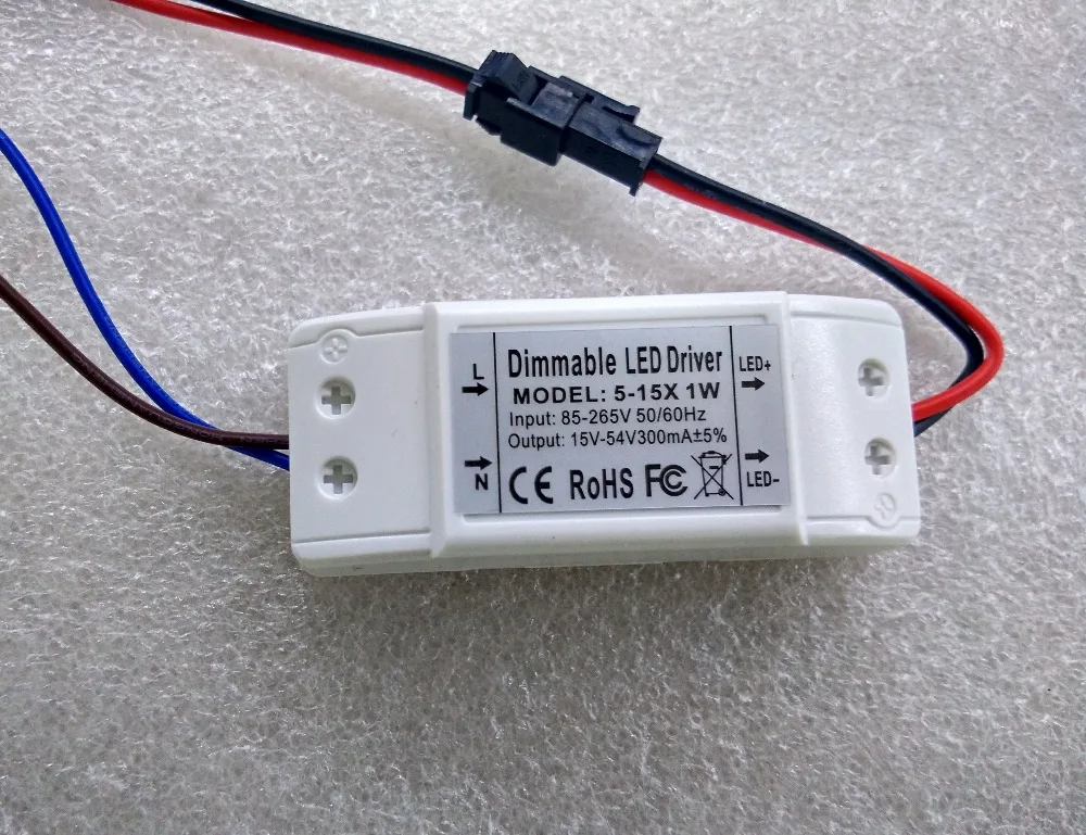 Dimmable LED Driver LED power supply 5-15w 300ma 15-54v output led bulb light downlight lamp spotlight driver