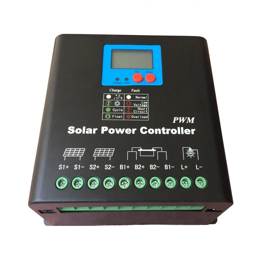 60A 220V 240V 192V Solar Charge Controller with dual-fan cooling Battery Regulator for 15KW PV Soalr Panels CE approved