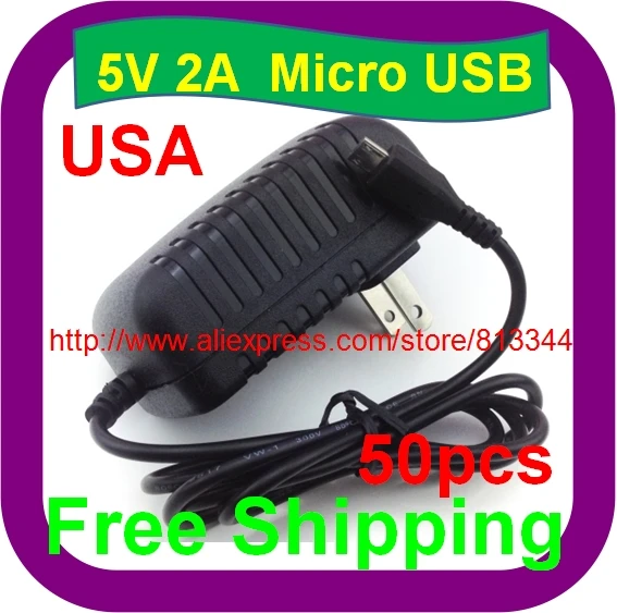 50 pcs 5V2A Ras PI 2 Raspberry PI Power Adapter USB Charger Power Supply Unit AC Adapter Banana BPI-M1+,BPI-M1 PSU Micro USB