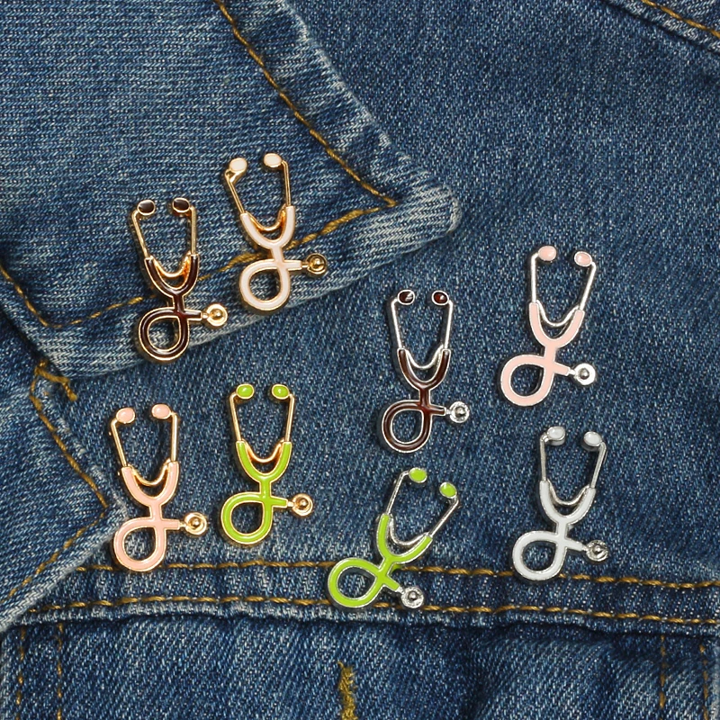 Organ Teeth Eye Brain Pin Badge Colorful Stethoscope Lapel Enamel Pins Doctor Nurse Metal Denim Jackets Brooch Medical Jewelry