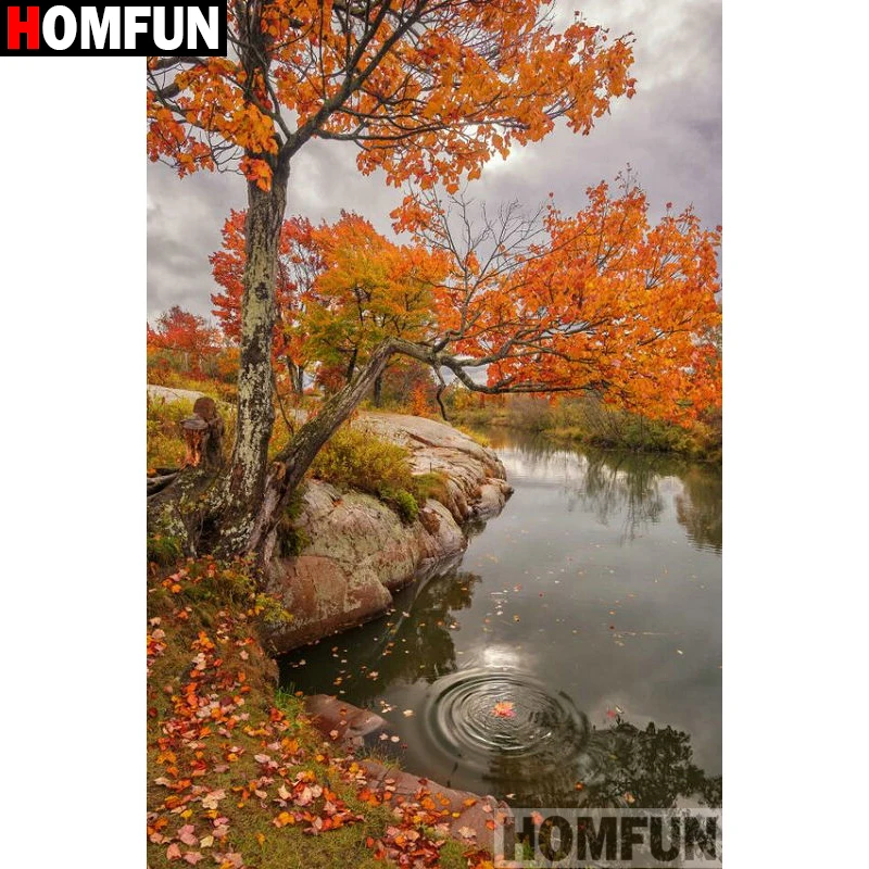 

HOMFUN Full Square/Round Drill 5D DIY Diamond Painting "Tree scenery" Embroidery Cross Stitch 5D Home Decor Gift A17849