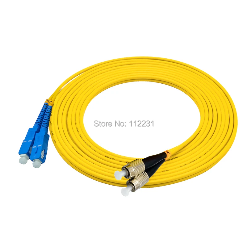 35Meters SC to FC Singlemode Duplex Optical Fiber Patch Cord Cable,SC/PC-FC/PC,3.0mm, 9/125 SC-FC 35M