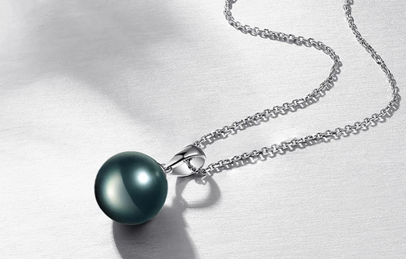 Fashion Beautiful Pendant Necklace 925 Solid Silver Natural Pearl Pendant Necklace Wedding Jewelry for Women