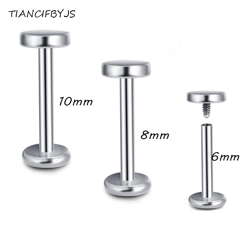 

Плоские Шпильки TIANCIFBYJS для губ, бриллиантовые стержни для губ 1,2 мм, 6/8/10 мм, ювелирные изделия для тела, пирсинг брови носа