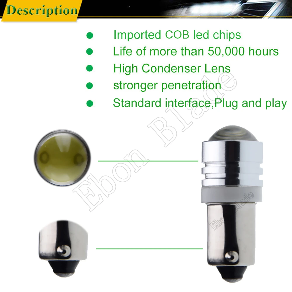 2x T4W BA9S BAX9S H6W BAY9S H21W 6V 12V 24V DC Car Motor LED Bulb Interior Lamp Projector Side Marker Backup Reverse Light White