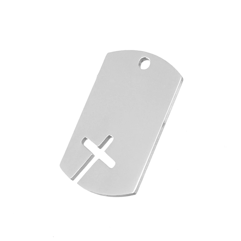 

steel hollow Cross in military tag blank tag pendant both sides mirror polished stainless steel high quality wholesale 100pcs