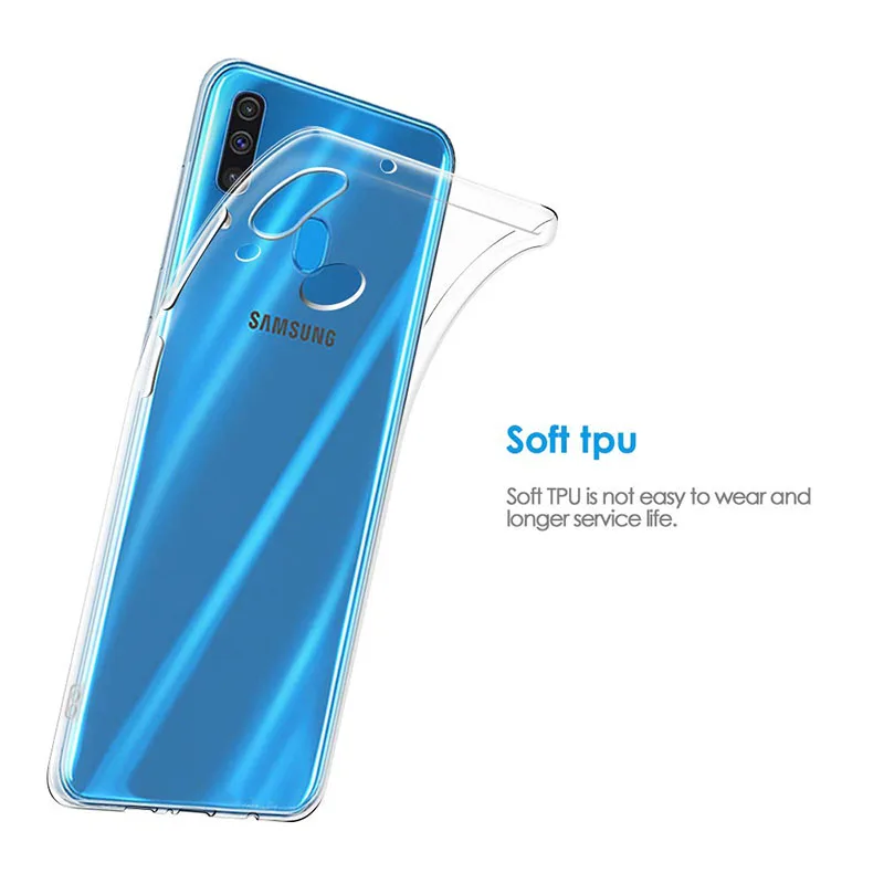 Phone Back Cover for Samsung Galaxy M10 M20 M30 Cases Ultra Thin Slim Soft TPU Crystal Durable Shell Coque Capa M 10 20 30 Funda