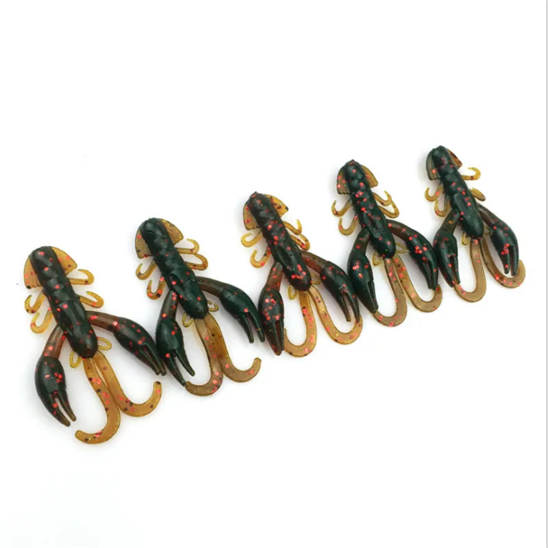 Fishinapot 5 Stks/partij Zachte Aas Wobbler Garnalen 50Mm 2.1G Vissen Lokken Siliconen Kunstmatige Quaility Nep Aas Zachte Worm voor Bas