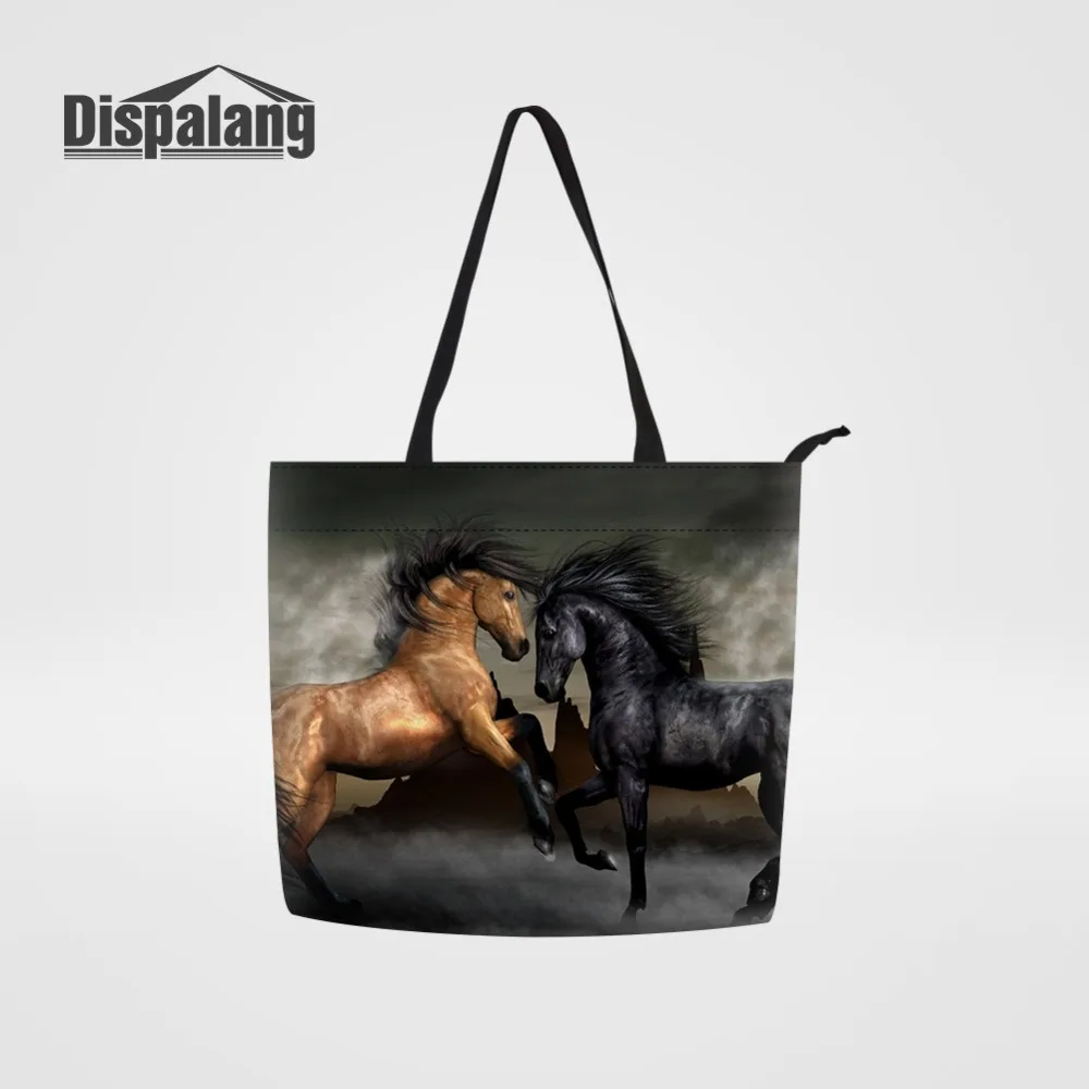 

Dispalang Animal Horse Printing Shopping Bags Ladies Reusable Geocery Bag Shopper Totes Bag Large Capacity Handbags For Shopping