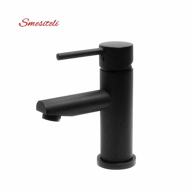 Smesiteli 10 Year Warranty Classic Round Style Matte Black Finish Bathroom Brass Basin Sink Faucet Mixer Tap Hot & Cold Water