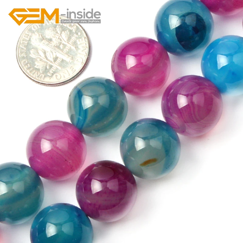 

Wholesale 10mm 12mm 14mm GEM-inside Multi-Color Agates Round Loose Beads For Jewelry Making DIY Gifts Strand 15" Popular NEW