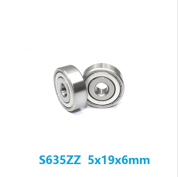 

20pcs ABEC-5 S635ZZ S635 ZZ 5*19*6mm Mini Miniature rolling bearing Stainless steel Deep Groove Ball Bearings 5x19x6mm 635ZZ