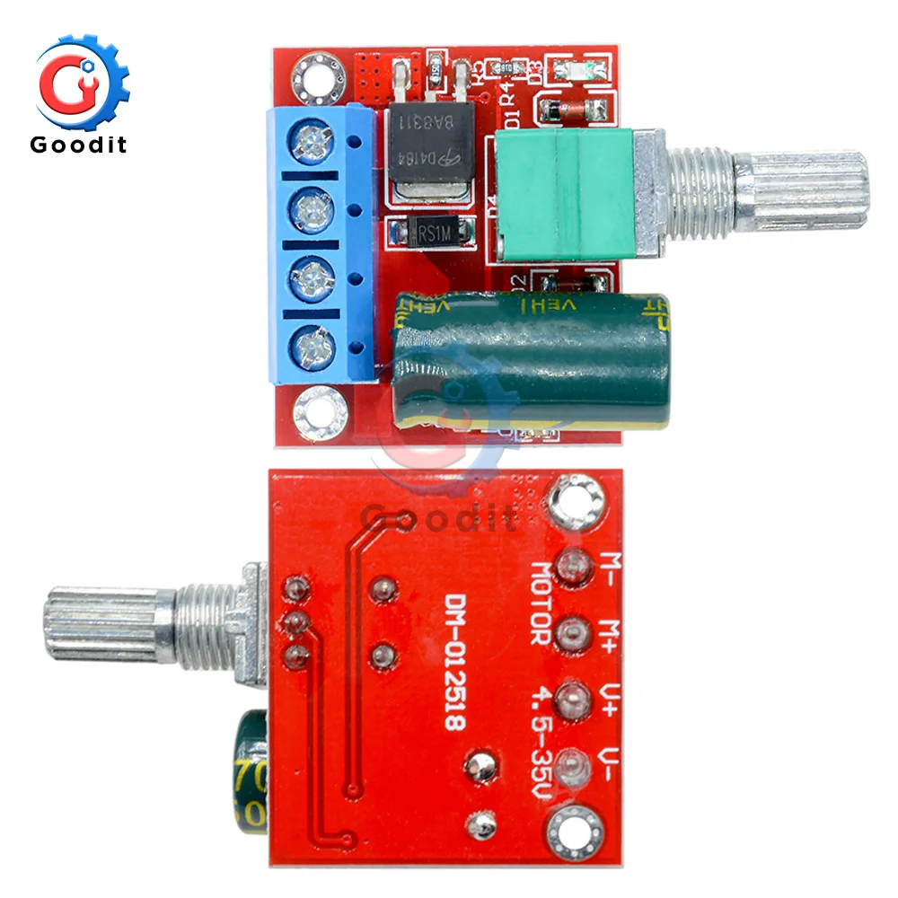 Mini 5A 90W 12V PWM DC Motor Speed Controller Module 4.5V-35V Adjustable Speed Regulator Control Governor Switch 24V