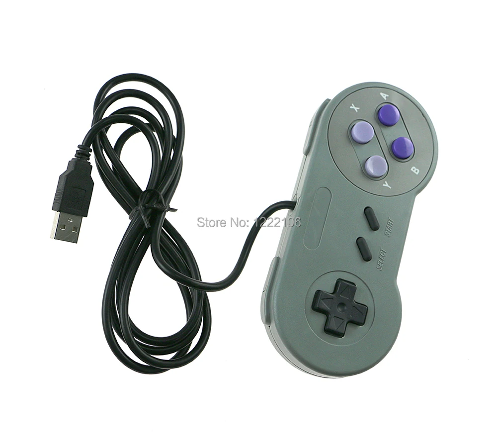 10 قطع ريترو سوبر لوحدة تحكم نينتندو SNES USB للكمبيوتر الشخصي لوحدات تحكم ماك مختومة