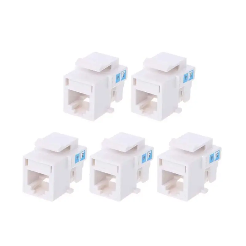 5Pcs Tool-free Telephone Module RJ11 Network CAT3 Voice Module Gold-plated Adapter Telephone Extender Keystone