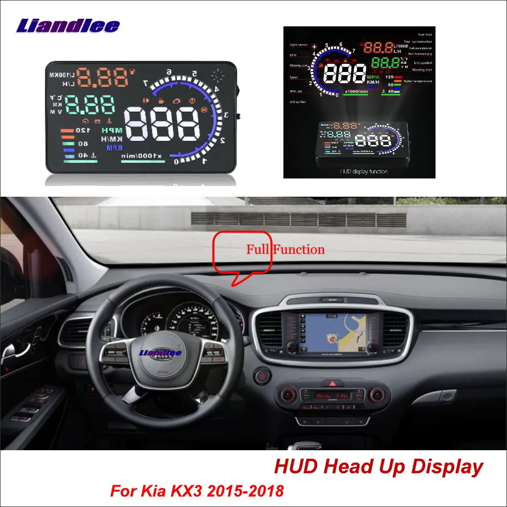 

Car HUD Head Up Display For Kia KX3 KX5 KX7 2015-2018 Digital Speedometer Fuel Consumption Projector Screen Detector