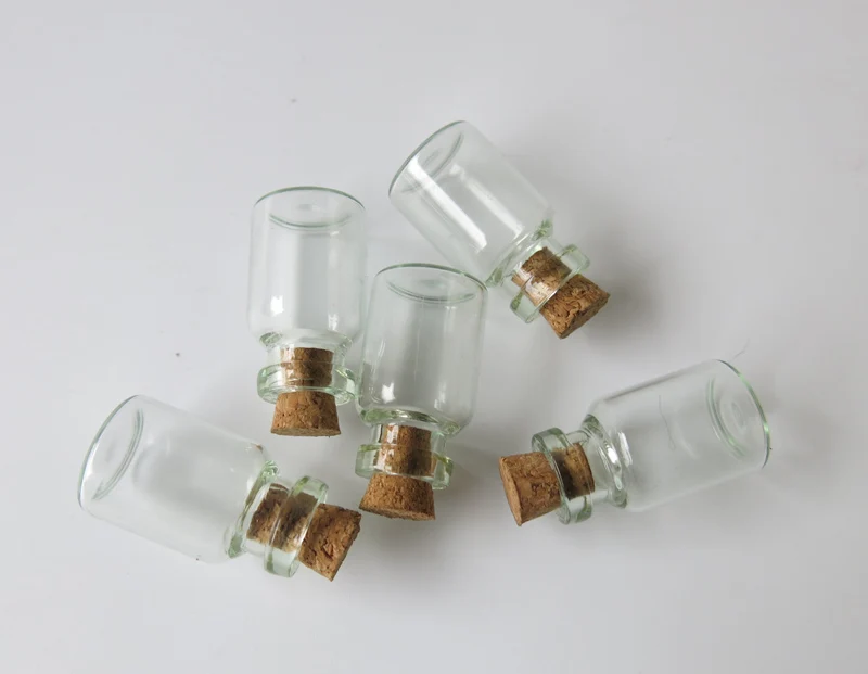 500 x  2ml Clear Mini Glass Corked Vials 2cc Small Glass Sample Bottles Empty Glass Charms Pendants for Gift