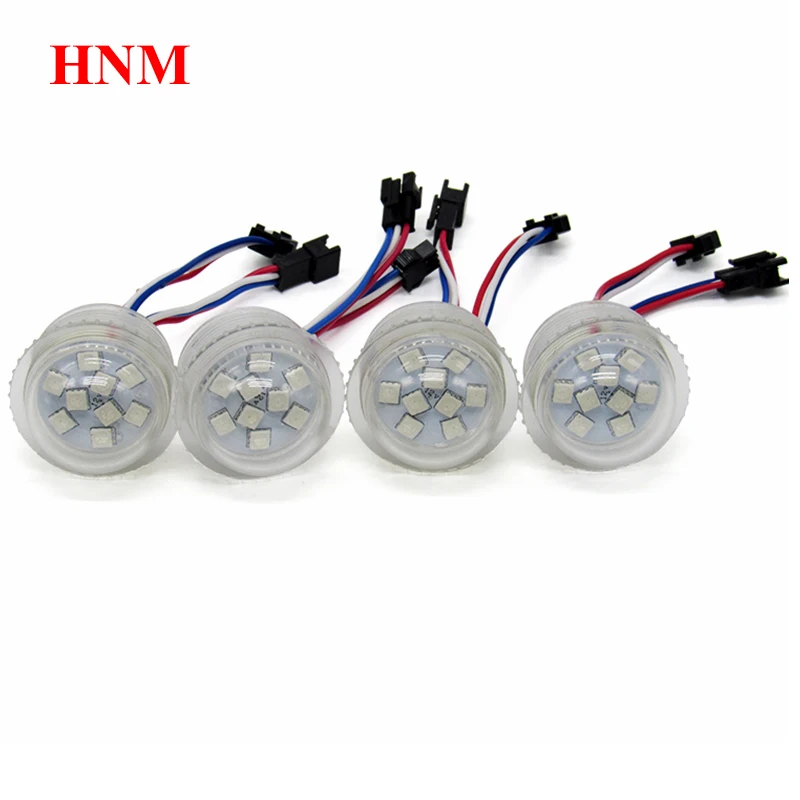 DC 12V 35mm 9LED UCS1903 piksele moduł led rgb światło, cyfrowe rgb pełnokolorowe światło led funfair, wodoodporna IP67, przezroczysta osłona