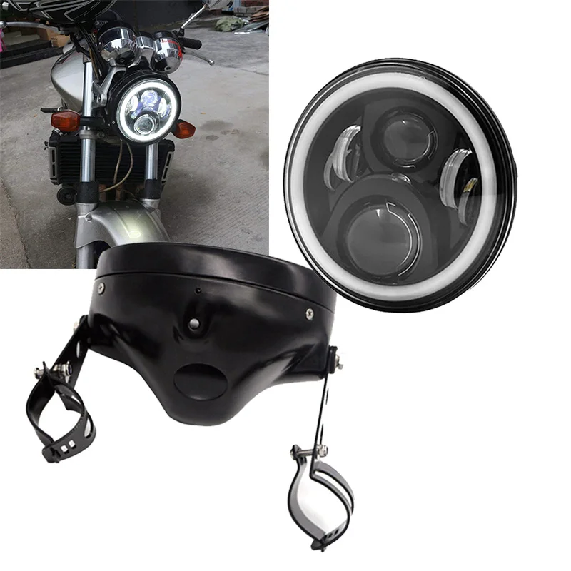 7 Inch Headlight Housing Bucket 7'' Headlamp Motorcycle Mounting Headlights For Harley Chopper Cafe Racer Bobber Curisers