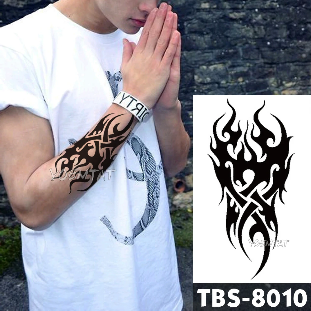 12x19cm Waterproof Temporary Tattoos Flash Tattoo Sticker Phoenix Bird Dragon flame Totem Tatoo DIY Arm Fake Tattoo Woman Men