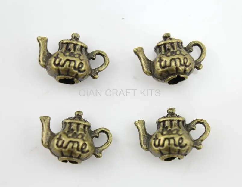 150pcs teapot antique bronze  zinc alloy pendant, charm, drops for diy 16X12mm tea pots 3d charms tea time lead and nickle free