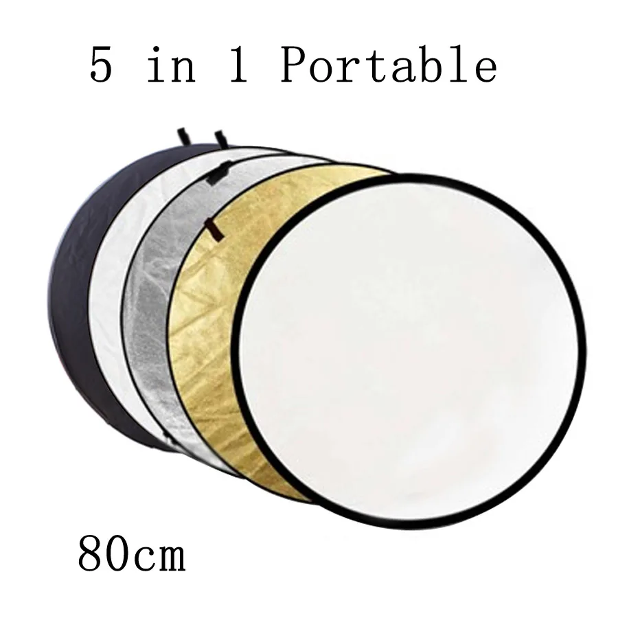 80cm 5in1 Reflector Photography Portable Collapsible Light Round for Studio Multi Photo Disc Outdoor studio reflector