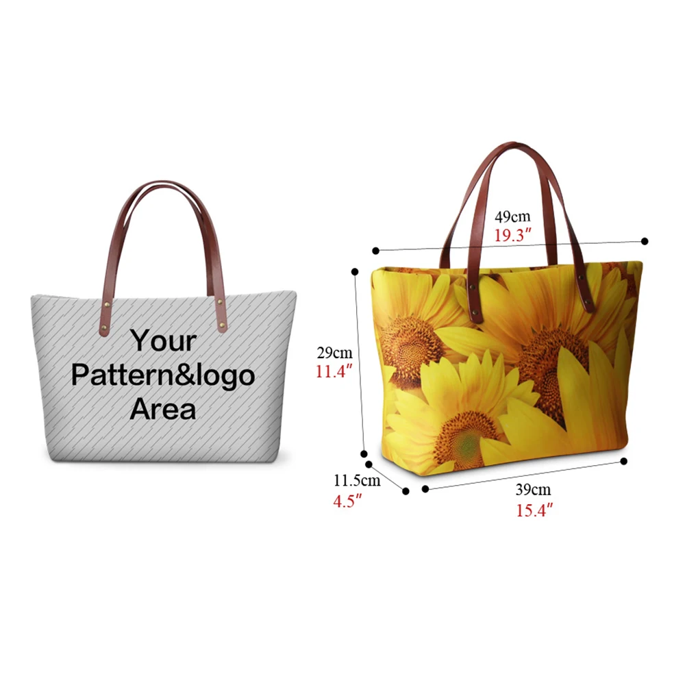 Noisydesigns 3D Customized Your Personalized Pattern Bags Drop Shipping Canvas Shopping Bag Women Large Handbags Tote Crossbody