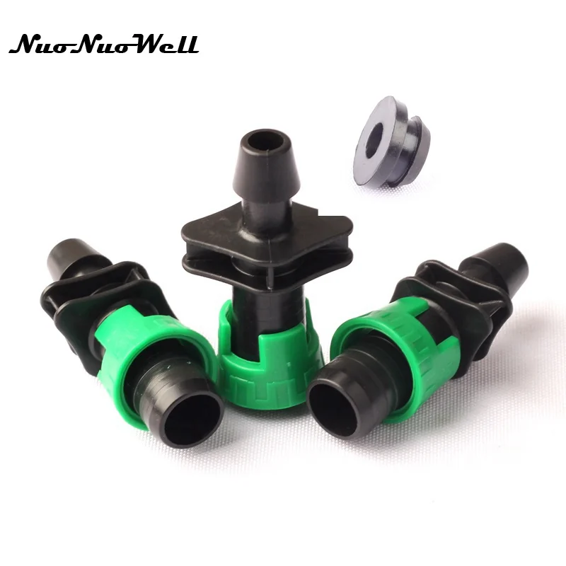 

6pcs NuoNuoWell 16mm Straight Drip Tape Connector for Garden Greenhouse Micro Drip Irrigation Hose Pipe Connector Fittings