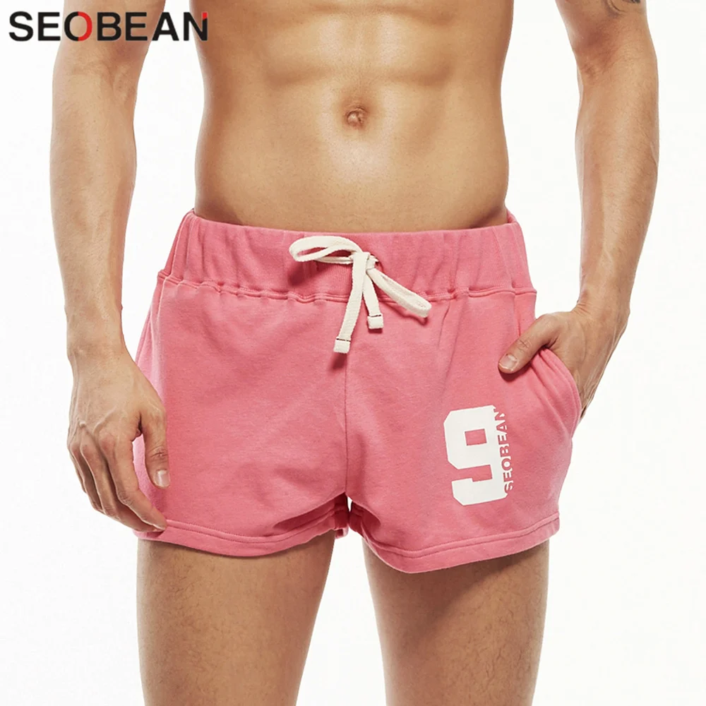 Seobean Mens Casual Shorts Cotton Fitness Sweatpants Short Summer Jogger Shorts Men Homewear Hot Gym Shorts