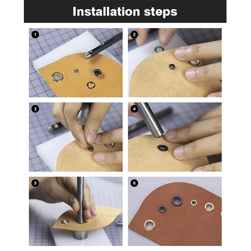 WUTA occhielli in metallo strumento per stampi occhielli strumento di installazione passacavo installazione artigianato in pelle accessori fatti a