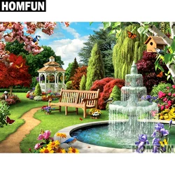 HOMFUN punta quadra/rotonda 5D pittura diamante DIY 