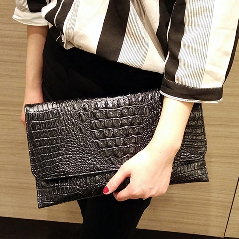 

XMESSUN 2026 New Clutch Bag Evening Crocodile Pattern Handbag Women Split leather Shoulder Messenger Party Bag Dropshipping F90
