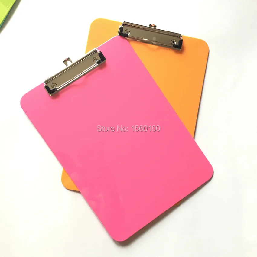 Multicolor A4 plastic clip board portable file clipboard with hook Cute writing pad for gift office supplies/ stationery