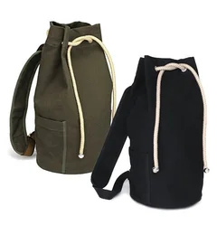 New large capacity men drawstring backpack canvas bucket bag Fashionable rugzakken concise bags rugzak sling backpack bolsos