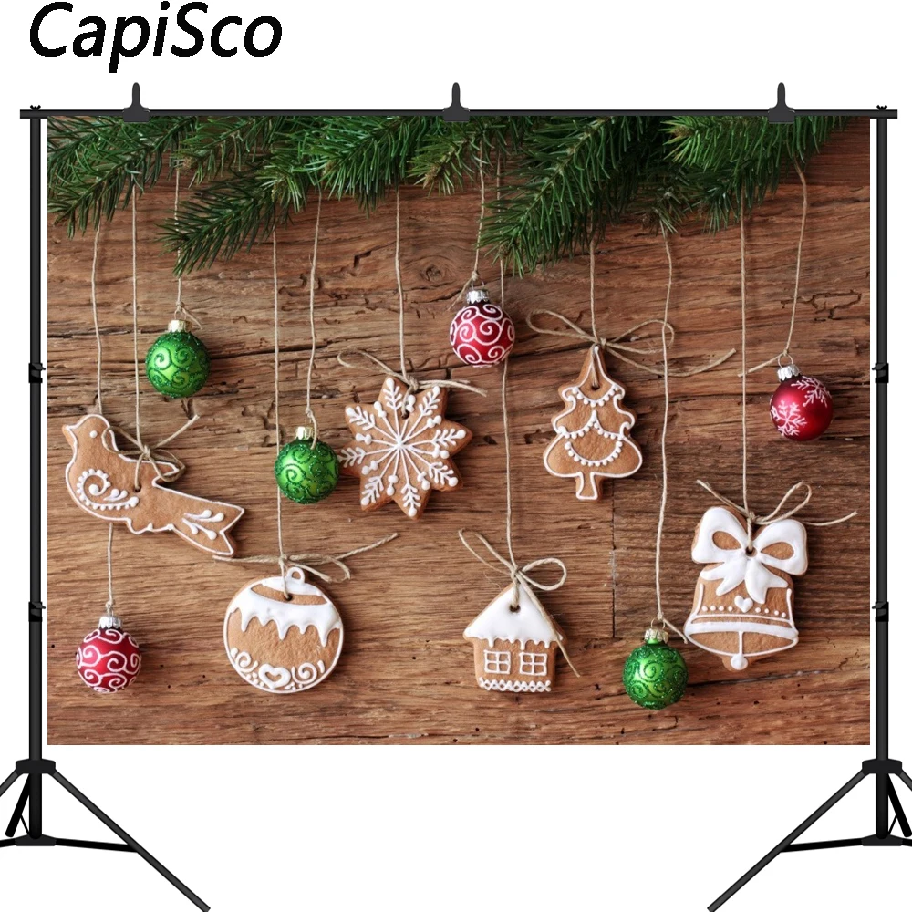 

Capisco Christmas Tree Wooden Board pine branch Baby Photography Backgrounds Customized Photographic Backdrops For Photo Studio