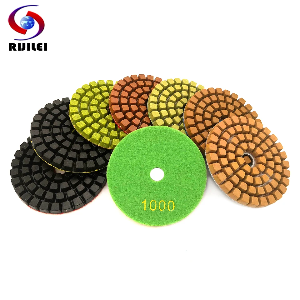 RIJILEI 1Piece 4Inch Thickened Resin Bond Diamond Concrete Polishing Pads Floor Renew Sanding Discs Repairing For Concrete  LW05