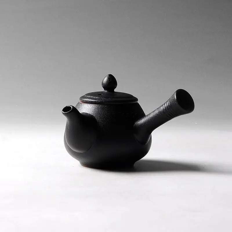 Classic Black  Pottery Tea pot,Coarse Ceramic Chinese Kungfu Tea ceremony Teaware,Stone Glaze,Teaset,for pu'er/puerh/oolong/cha