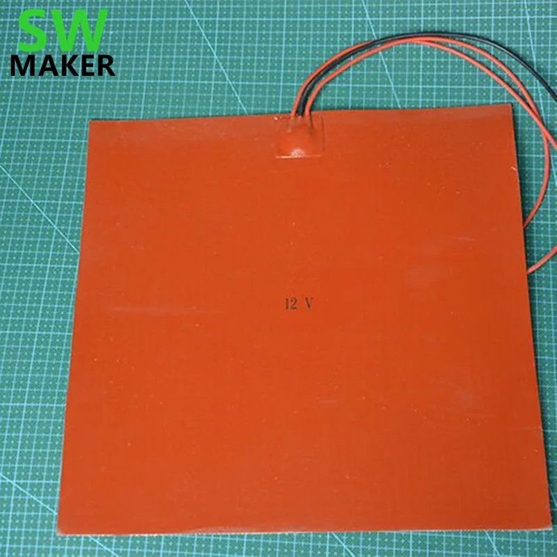 

200x300mm 12V/24V 3D printer square silicone heater sheet, silicone rubber heating plate / pad, silicone dielectric / sheet