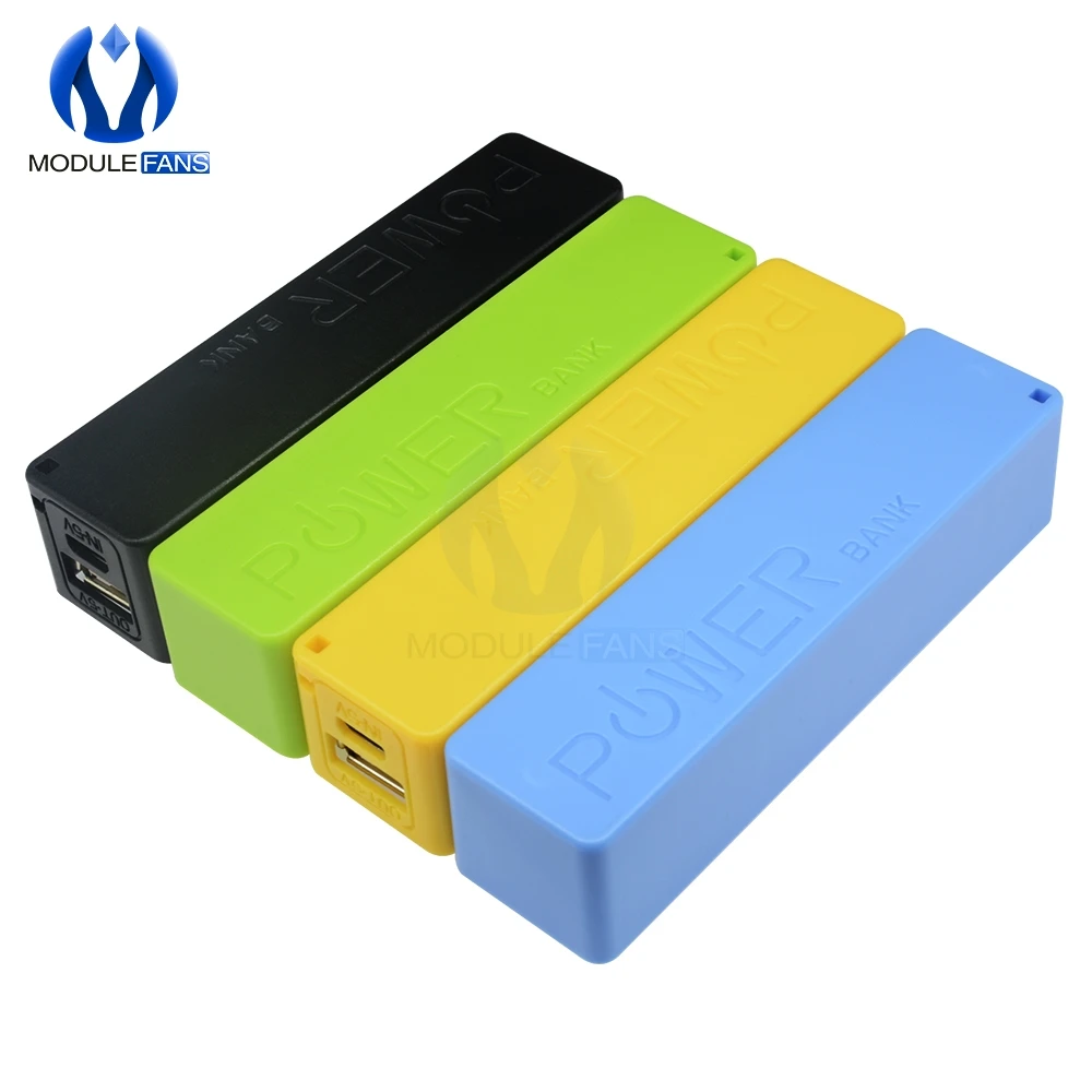Blue Green Yellow Black White Pink USB Power Bank Case Kit 18650 Battery Charger DIY Box Shell Diy Electronic
