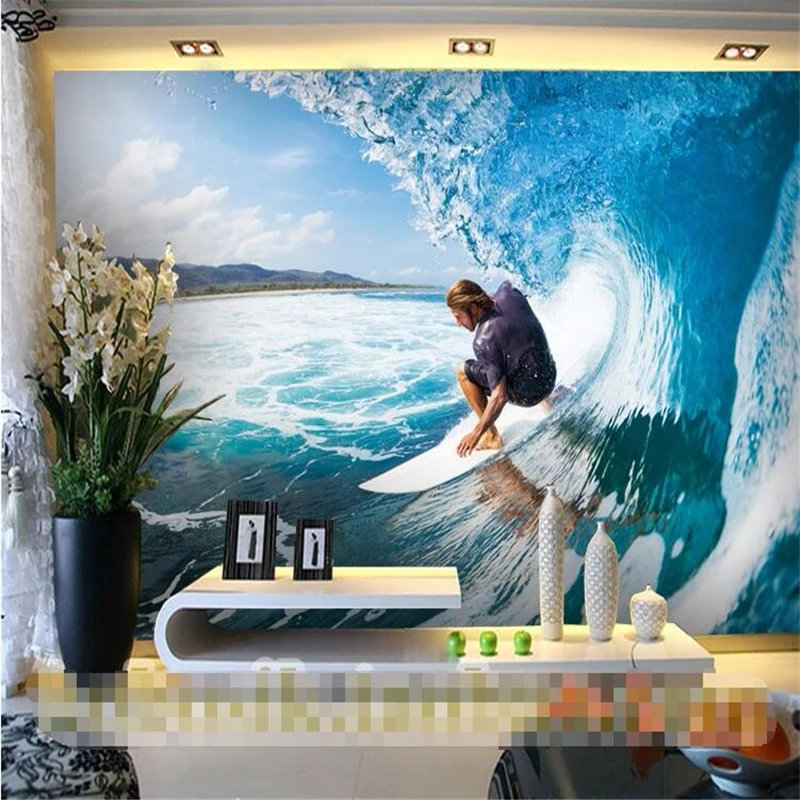 

beibehang papel de parede 3D Surf sea sports shop fitting decoration tooling custom 3D wall paper background wallpaper murals